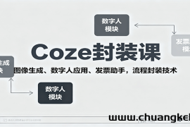 Coze封装课，图像生成、数字人应用、发票助手，流程封装技术