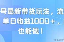 （10858期）视频号最新带货玩法，流量爆炸，单日收益1000＋，0粉也能做！