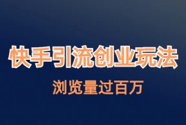 （6691期）快手引流创业笔记玩法浏览量过百万