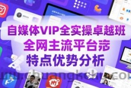 自媒体VIP全实操卓越班，全网主流平台特点优势分析