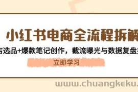 小红书电商全流程拆解：开店选品+爆款笔记创作，截流曝光与数据复盘指南