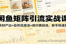 闲鱼矩阵引流实战课：AI素材产出+自然流激活+微付费投流，新手快速获客