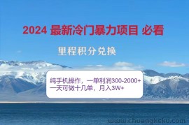 （12856期）2024惊爆冷门暴利！出行高峰来袭，里程积分，高爆发期，一单300+—2000…