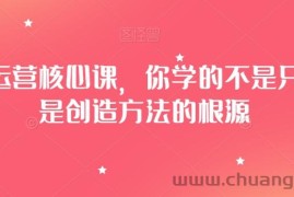 淘系运营核心课，你学的不是只方法是创造方法的根源