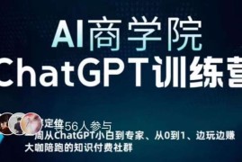 AI商学院·ChatGPT训练营，从0-1从小白到专家，边玩边赚，保姆级课程（视频+文档）