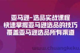 亚马逊选品实战课程，快速掌握亚马逊选品的技巧，覆盖亚马逊选品所有渠道