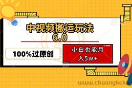 （12838期）中视频搬运玩法6.0，利用软件双重去重，100%过原创，小白也能月入5w+