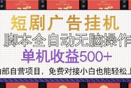 （13540期）短剧广告全自动挂机 单机单日500+小白轻松上手