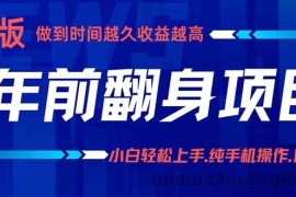 （16017期）年前翻身项目，新手小白月入3w+，纯手机一条龙实操玩法