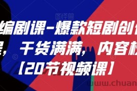 短剧编剧课-爆款短剧创作全流程，干货满满，内容权威【20节视频课】