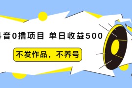 （2011期）抖音0撸项目：单日收益500，不发作品，不养号【视频课程】