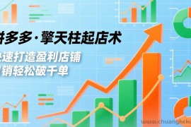 （17312期）拼多多·擎天柱起店术，爆流布局、利润起飞、不断流，快速打造盈利店铺，日销破千单（更新）