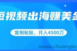 短视频出海赚美金，复制粘贴批量操作，小白轻松掌握，月入4500美刀【揭秘】