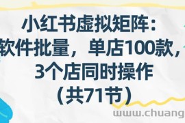 小红书虚拟矩阵：软件批量发笔记，单店100款，3个店同时操作（共71节）