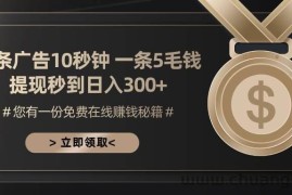 （13214期）一条广告十秒钟 一条五毛钱 日入300+ 小白也能上手