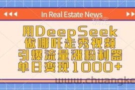 用DeepSeek做哪吒走秀视频，引爆流量涨粉利器，单日变现1k