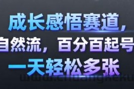 成长感悟赛道，纯自然流，百分百起号率 一天轻松多张