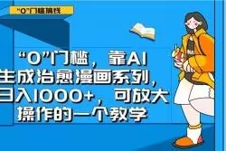 “0”门槛，靠AI生成治愈漫画系列，日入1000+，可放大操作的一个教学