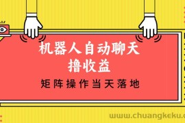 （12908期）机器人自动聊天撸收益，单机日入500+矩阵操作当天落地