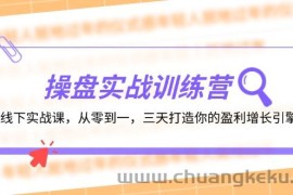 操盘实操训练营：线下实战课，从零到一，三天打造你的盈利增长引擎