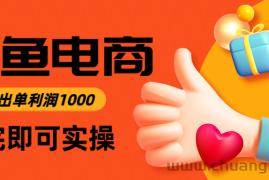 闲鱼高利润电商，当天上架当天出单，一单利润300＋