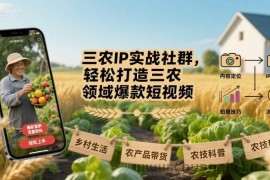 三农IP实战社群，轻松打造三农领域爆款短视频