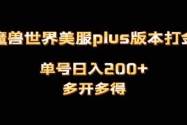 魔兽世界美服plus版本全自动打金搬砖，单机日入1000+，可矩阵操作，多开多得