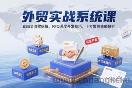 （15562期）外贸实战系统课：B2B全流程拆解，RFQ深度开发技巧，十大案例策略解析
