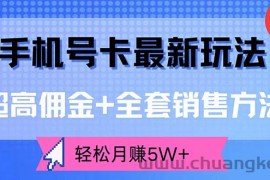 （12375期）手机号卡最新玩法，超高佣金+全套销售方法，轻松月赚5W+