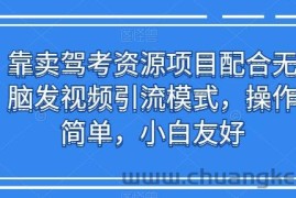 靠卖驾考资源项目配合无脑发视频引流模式，操作简单，小白友好【揭秘】