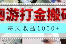 （12313期）网游全自动搬砖副业项目，每天收益1000+，长期稳定