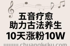 古法五音养生教程，五音疗愈的视频的制作方法，2-4小时就能学会，作者10天涨粉10W