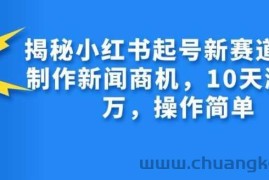 揭秘小红书起号新赛道，AI制作新闻商机，10天涨粉1万，操作简单