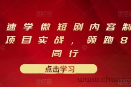 （3033期）10堂速学微短剧内容制作标准与项目实战，领跑80%同行