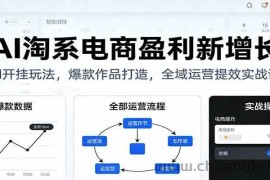 AI淘系电商盈利新增长，AI开挂玩法，爆款作品打造，全域运营提效实战课