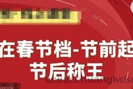 赢在春节档-节前起量，后称王，淘系精品线上系列课