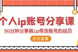 （6891期）2023个人ip账号分享课，90分钟分享做ip带货账号的经历