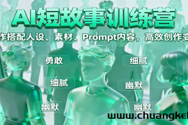 AI短故事训练营：写作搭配人设、素材、Prompt内容，高效创作变现