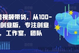 京东短视频带货，从100-1000创业版，专注创业者，工作室，团队