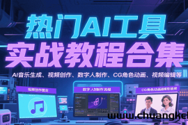 热门AI工具实战教程合集，AI音乐生成、视频创作、数字人制作、CG角色动画、视频编辑等