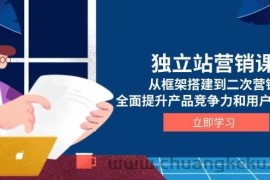 （13902期）独立站营销课，从框架搭建到二次营销，全面提升产品竞争力和用户忠诚度