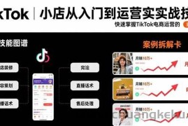 （15629期）TikTok小店从入门到运营实战技能：快速掌握TikTok电商运营的完整方法论
