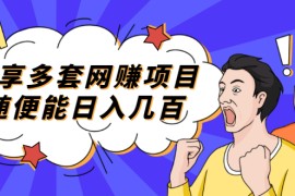 （2003期）分享多套网赚项目，随便能日入几百，包括朋友圈 知乎 个人IP 小红书 抖音等