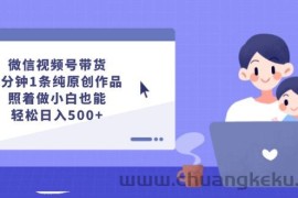 （12218期）微信视频号带货，5分钟1条纯原创作品，照着做小白也能轻松日入500+