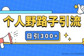 个人野路子引流日引300+精准客户，暴力截流玩法+克隆自热