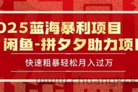 2025 最新闲鱼蓝海暴利项目 快速粗暴让你月入过1W不是梦，保姆级教程【揭秘】