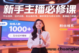 新手主播必修课：平台选择、话术训练、粉丝维系等，解析禁忌与成长法则，突破直播能力