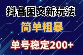 抖音图文流量变现，抖音图文新玩法，日入200+【揭秘】