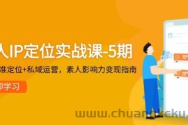 个人IP定位实战课-5期，3步精准定位+私域运营，素人影响力变现指南