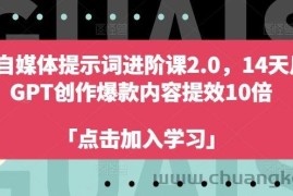 AI自媒体提示词进阶课2.0，14天用 GPT创作爆款内容提效10倍